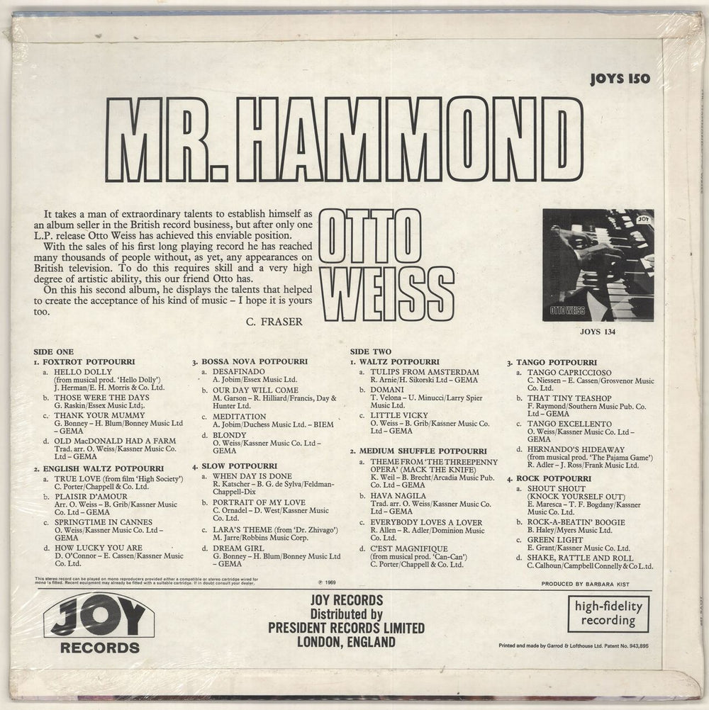 Otto Weiss Mr. Hammond - Sealed UK vinyl LP album (LP record)