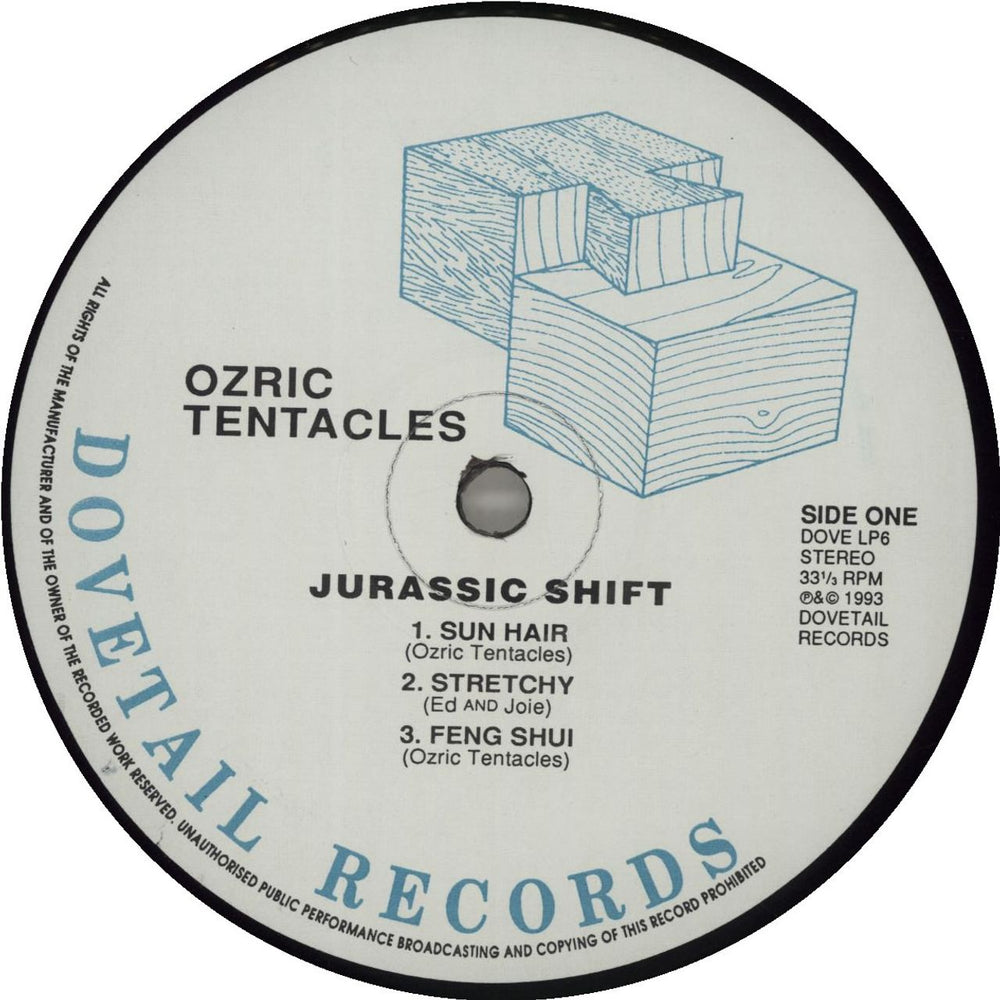 Ozric Tentacles Jurassic Shift + 2 inserts UK vinyl LP album (LP record) 5018766060010