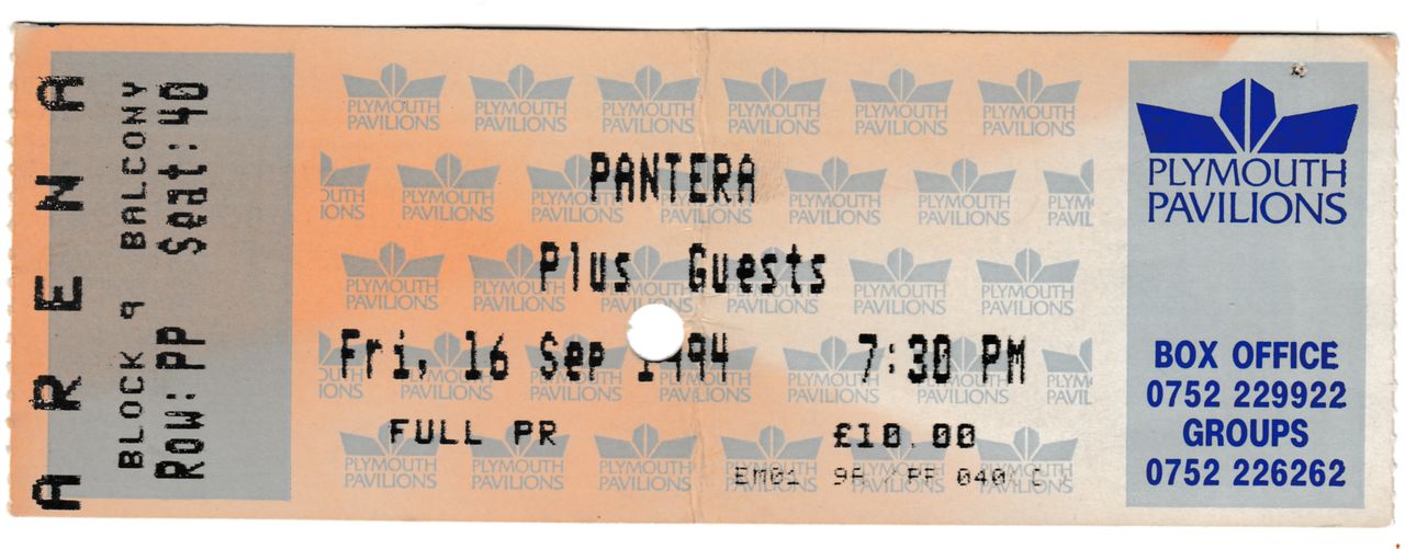 Pantera Far Beyond Driven + Ticket Stub UK tour programme