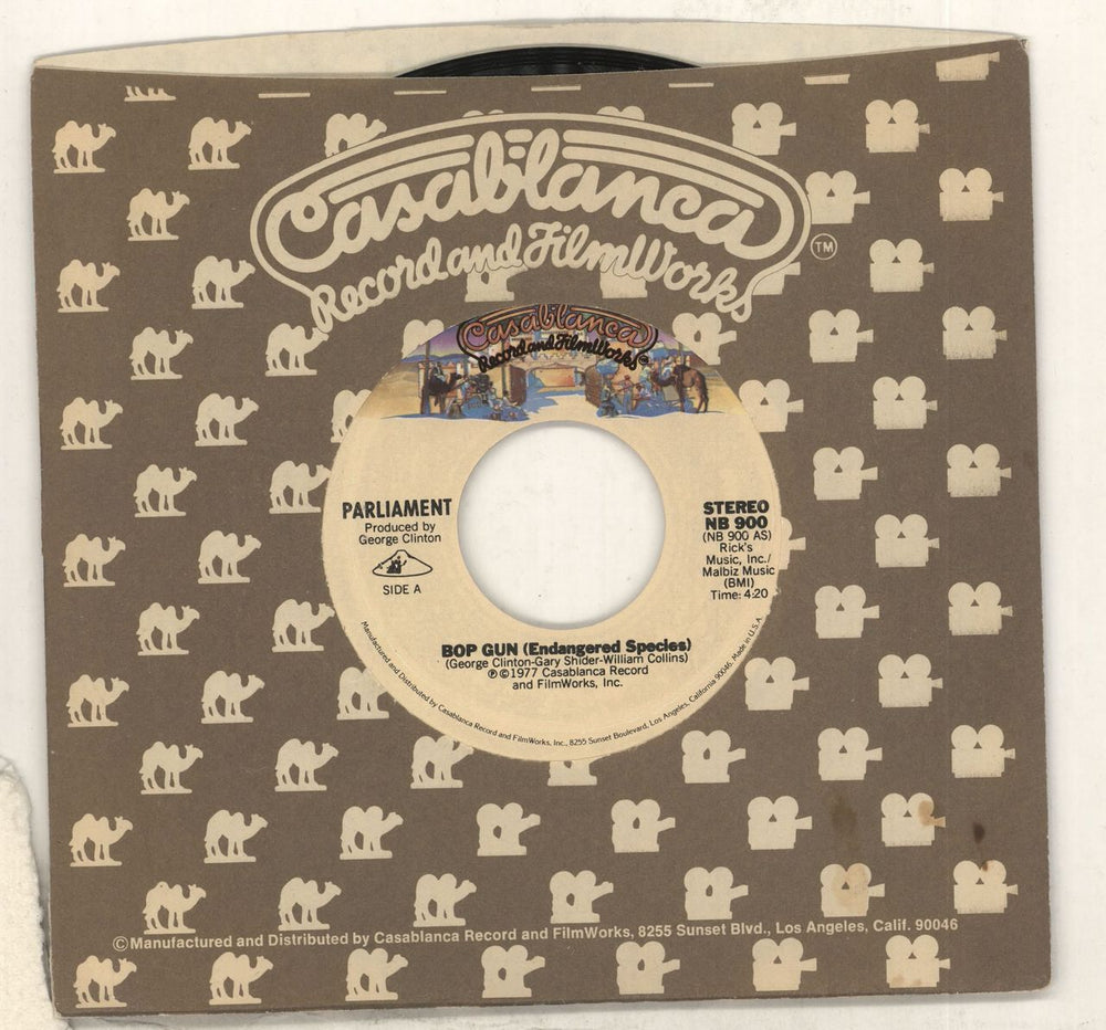 Parliament Bop Gun (Endangered Species) US 7" vinyl single (7 inch record / 45) NB900