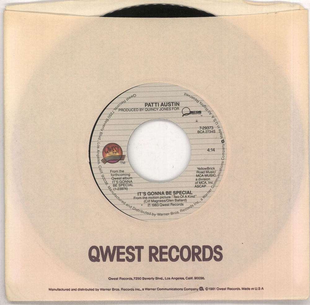 Patti Austin It's Gonna Be Special US Promo 7" vinyl single (7 inch record / 45) 7-29373