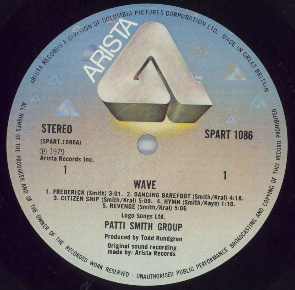 Patti Smith Wave - EX UK vinyl LP album (LP record) PTILPWA622547