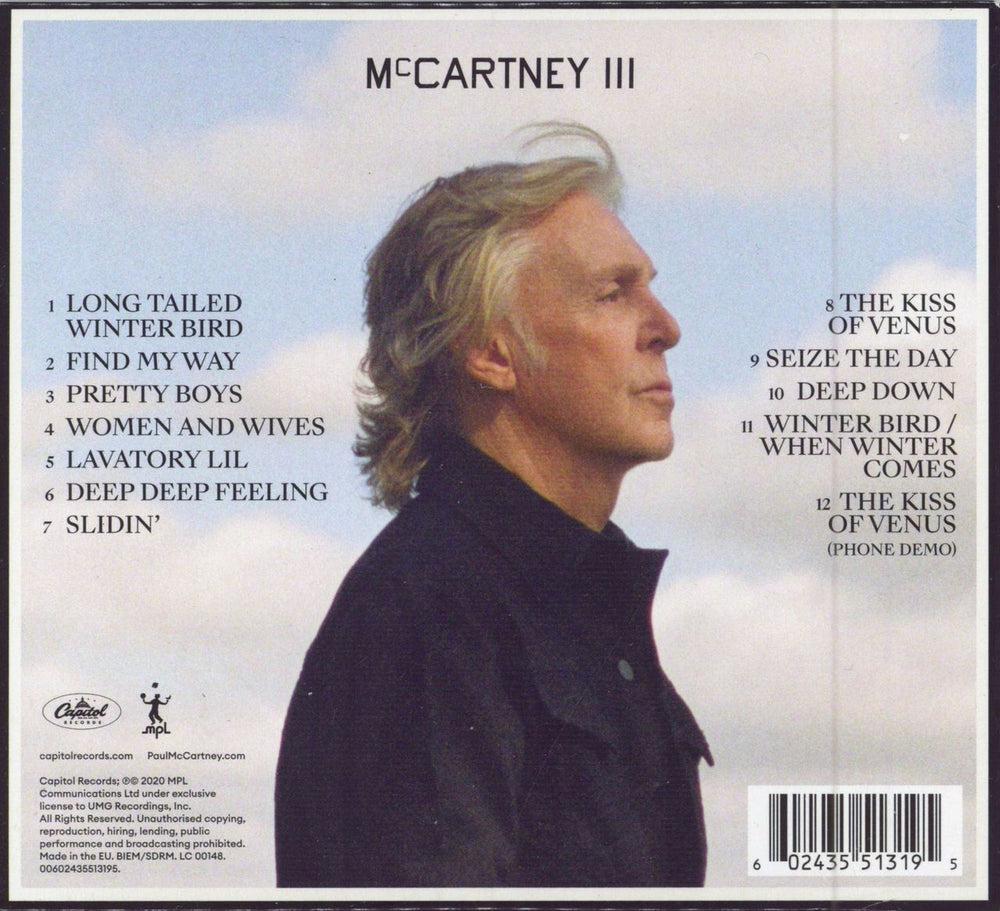 Paul McCartney and Wings McCartney III: White Artwork UK CD album (CDLP) 602435513195