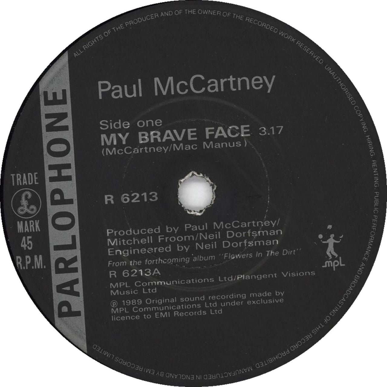 Paul McCartney and Wings My Brave Face - Black label UK 7