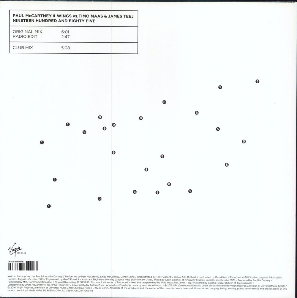 Paul McCartney and Wings Nineteen Hundred And Eighty Five: Remixes UK 12" vinyl single (12 inch record / Maxi-single) 602547909183