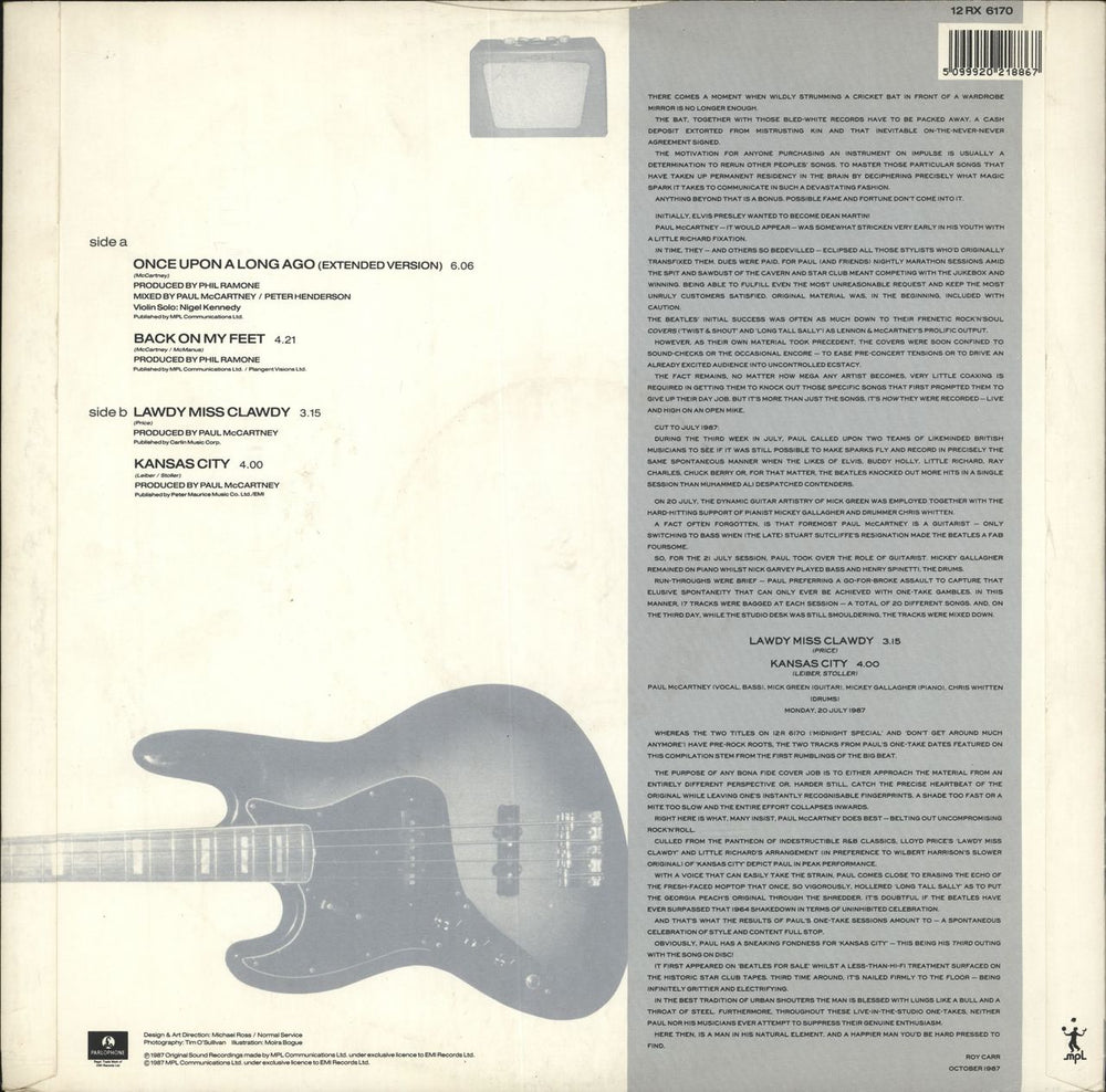 Paul McCartney and Wings Once Upon A Long Ago (Extended Version) - EX UK 12" vinyl single (12 inch record / Maxi-single) 5099920218867