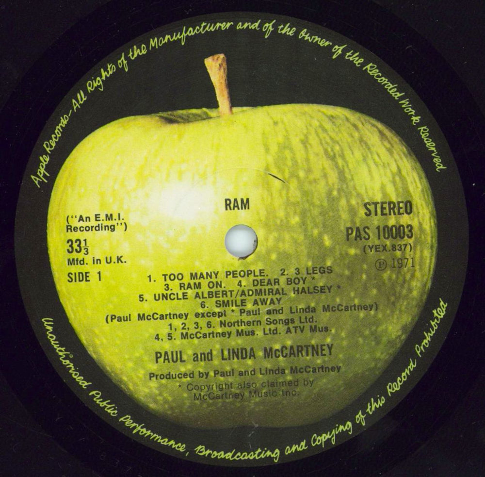 Paul McCartney and Wings Ram - 2nd UK vinyl LP album (LP record) MCCLPRA700598