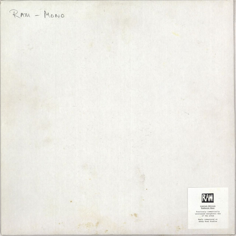 Paul McCartney and Wings Ram - Mono - Sealed UK vinyl LP album (LP record) 888072334526