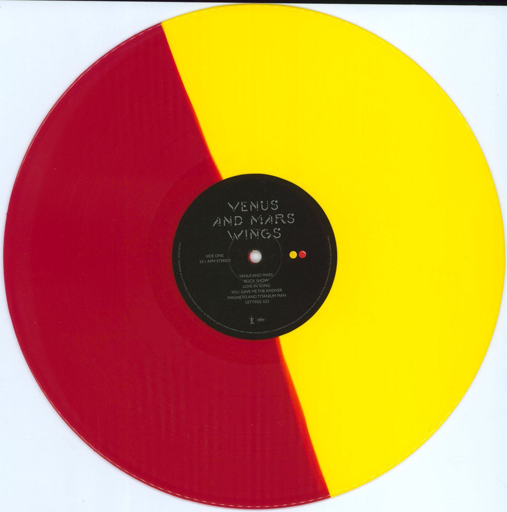 Paul McCartney and Wings Venus And Mars - 180gram Red & Yellow Vinyl UK vinyl LP album (LP record) MCCLPVE778060