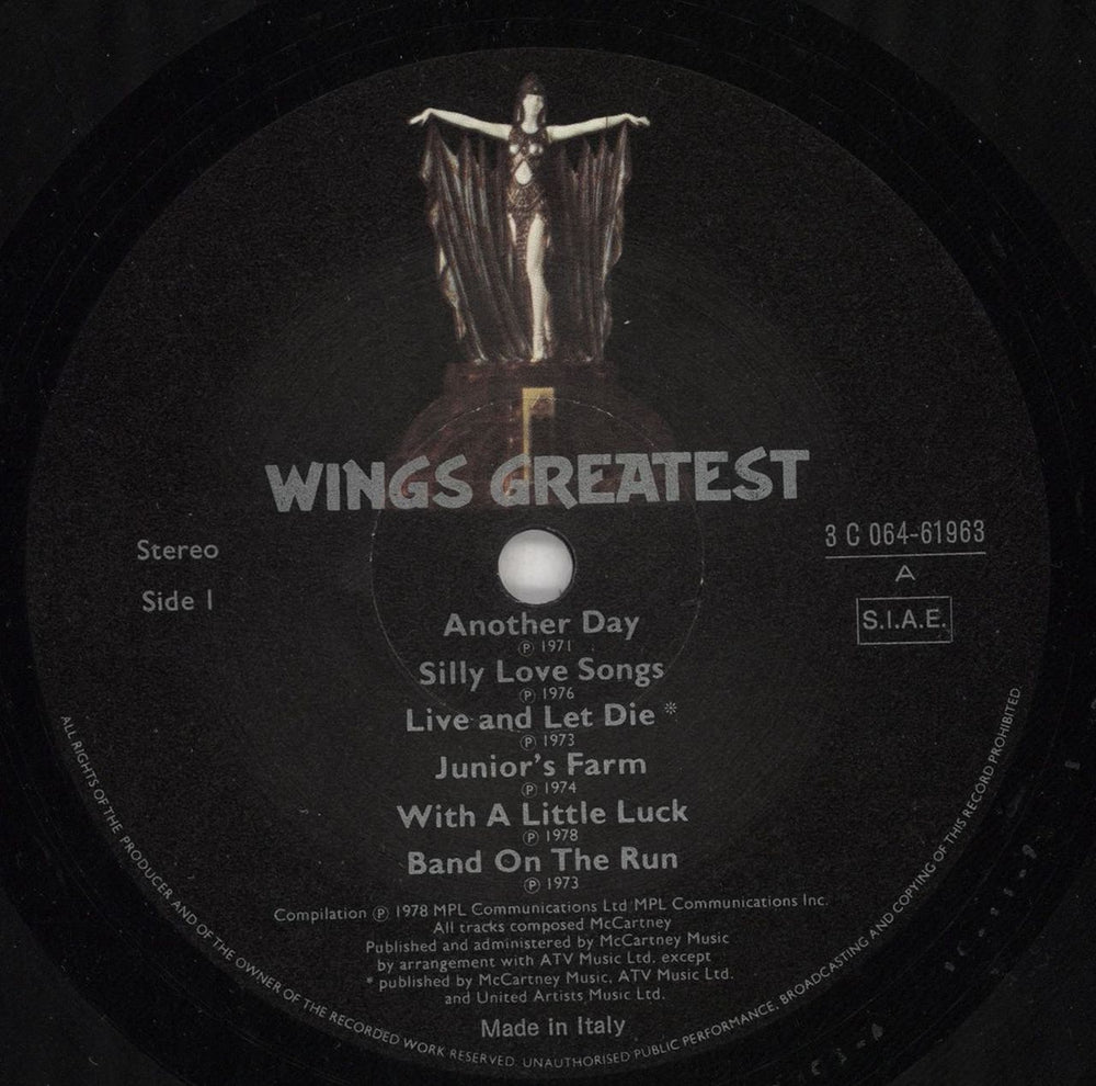 Paul McCartney and Wings Wings Greatest - EX Italian vinyl LP album (LP record) MCCLPWI730809