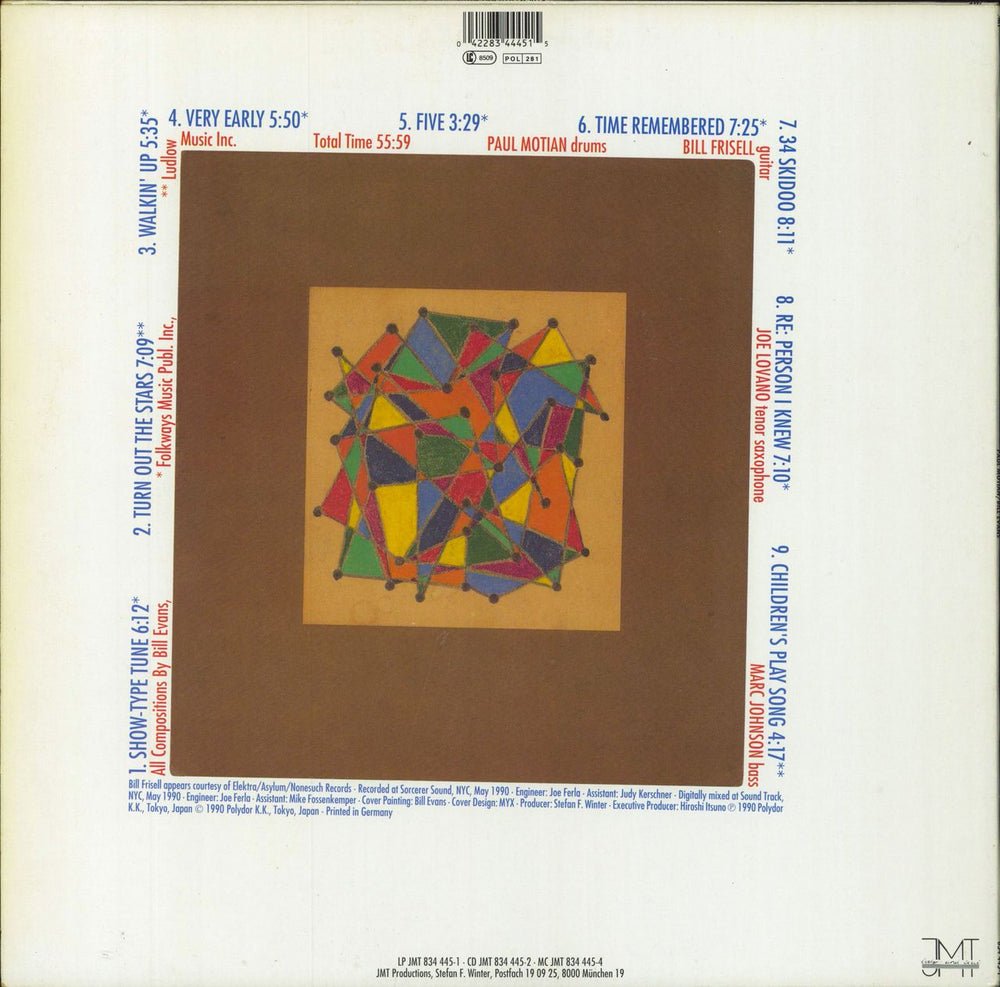 Paul Motian Bill Evans German vinyl LP album (LP record) 042283444515