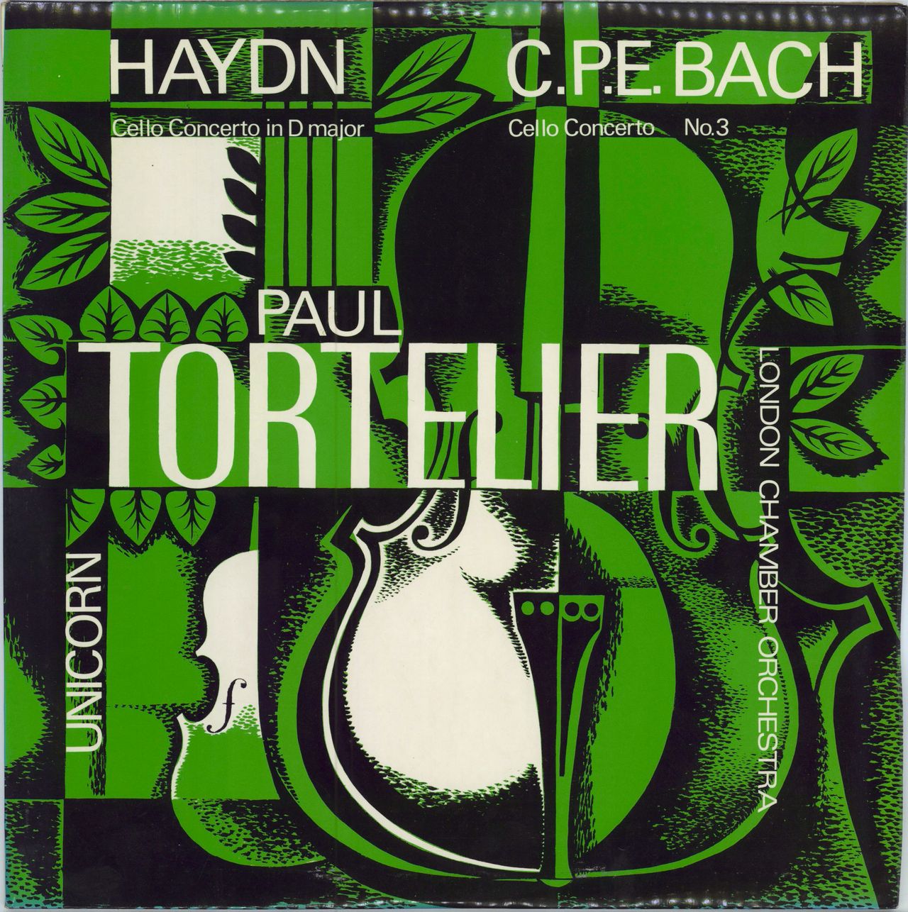 Paul Tortelier C.P.E. Bach: Cello Concerto In A Major Wq. 172 / Haydn: Cello Concerto In D Op. 101 UK vinyl LP album (LP record) UNS207