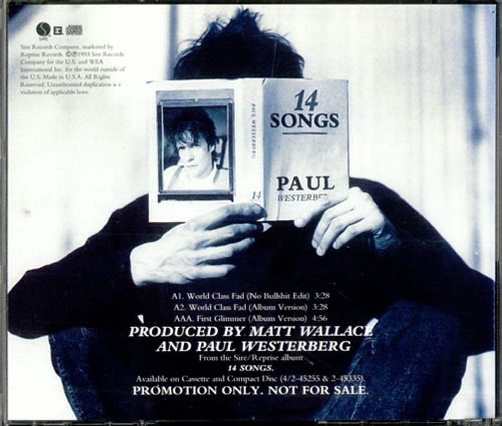 Paul Westerberg World Class Fad US Promo CD single (CD5 / 5") PRO-CD-6229