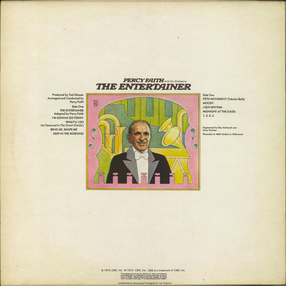 Percy Faith (Jazz) The Entertainer UK vinyl LP album (LP record)