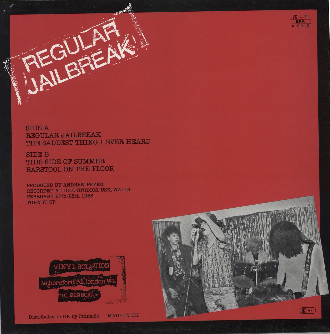 Perfect Daze Regular Jailbreak UK 12" vinyl single (12 inch record / Maxi-single)