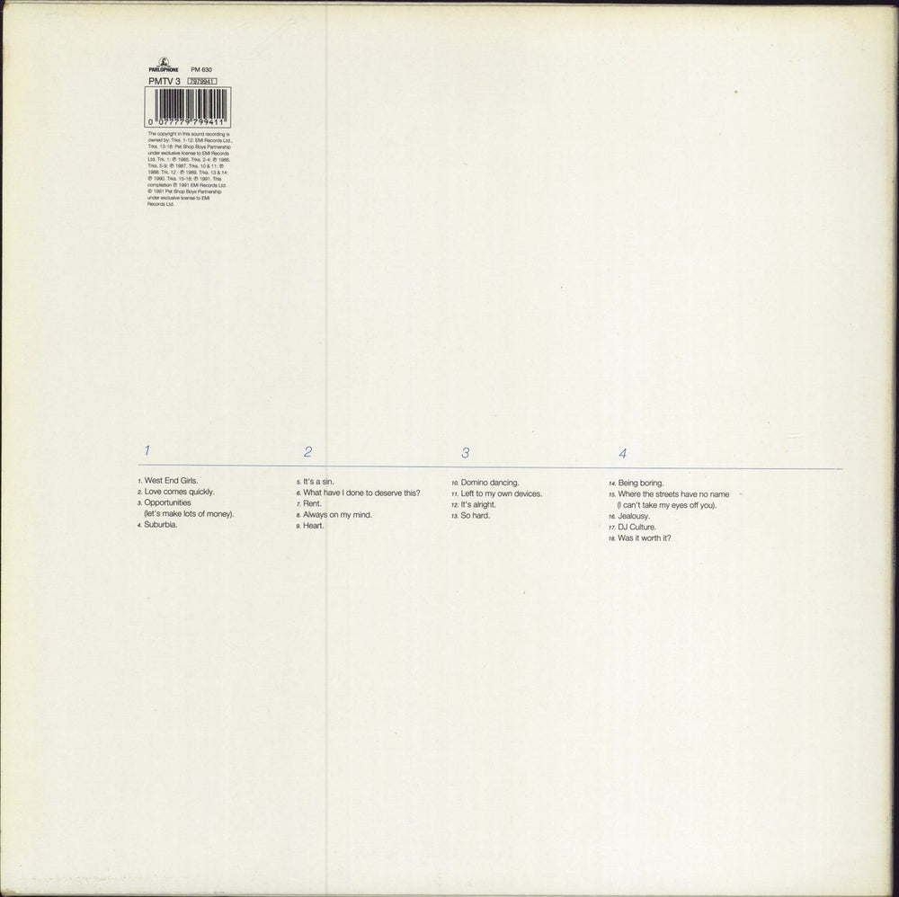 Pet Shop Boys Discography - The Complete Singles Collection UK 2-LP vinyl record set (Double LP Album) 0077779799411