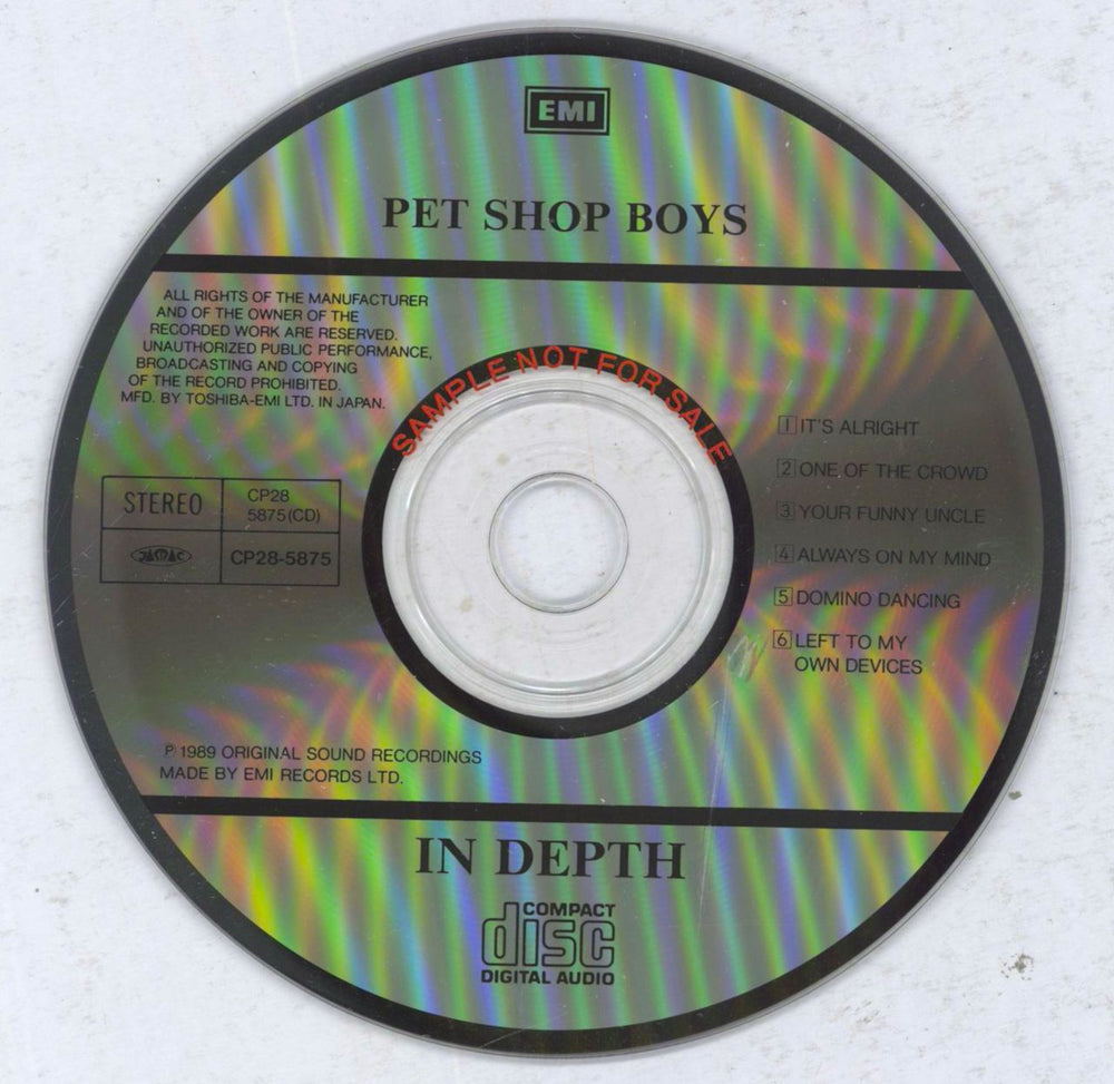 Pet Shop Boys In Depth + Phonecard & Obi Japanese Promo CD single (CD5 / 5") PSBC5IN830275