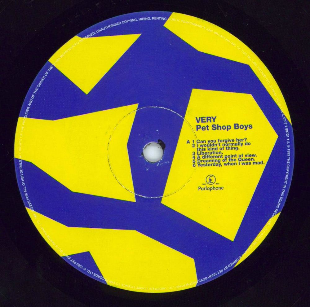 Pet Shop Boys Very - EX UK vinyl LP album (LP record) PSBLPVE770277