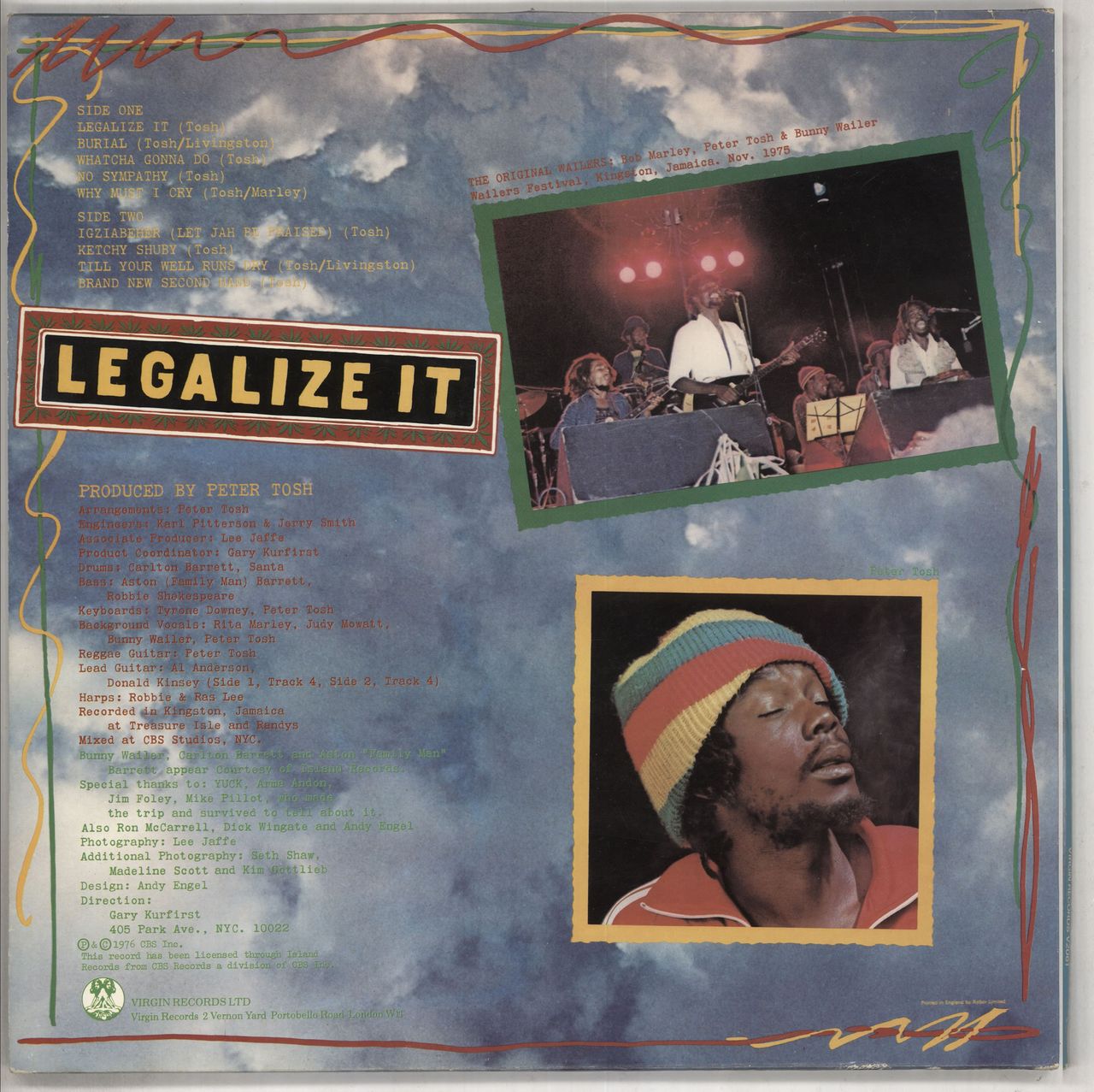 Peter Tosh Legalize It - 2nd UK Vinyl LP