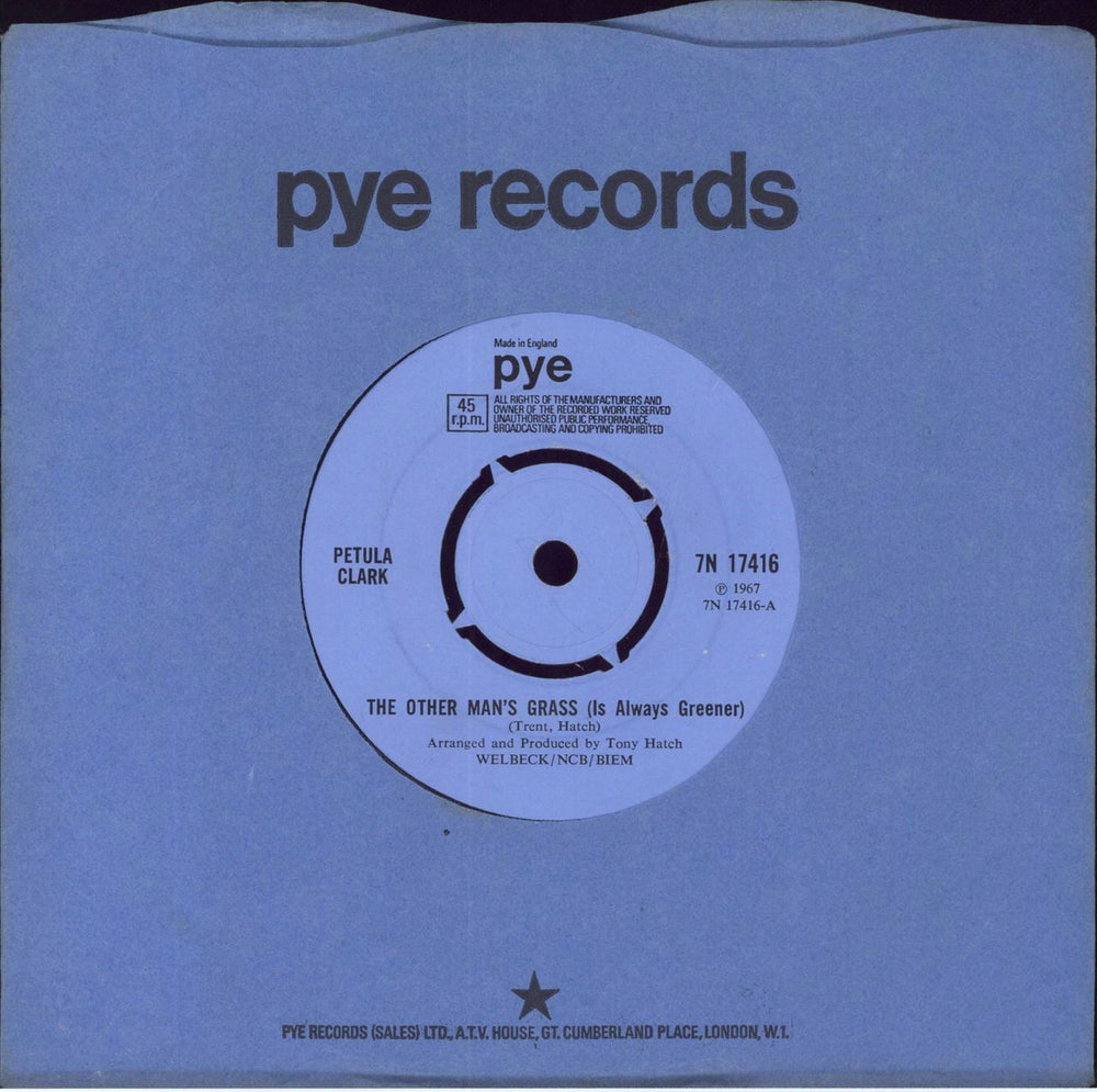 Petula Clark The Other Man's Grass UK 7" vinyl single (7 inch record / 45) 7N17416