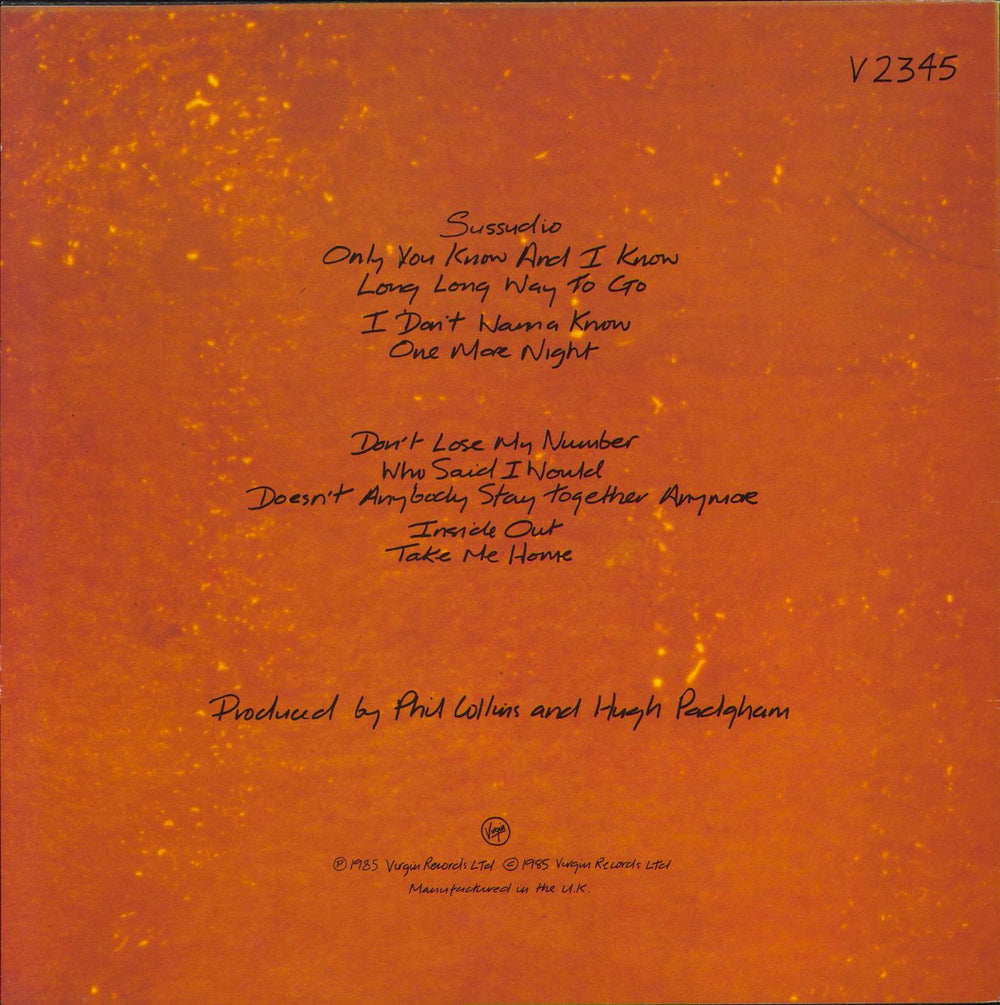Phil Collins No Jacket Required - BPI Stickered Sleeve UK vinyl LP album (LP record)