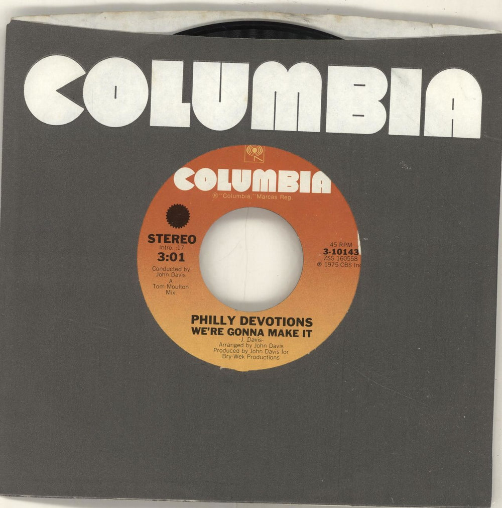 Philly Devotions We're Gonna Make It US 7" vinyl single (7 inch record / 45) 3-10143