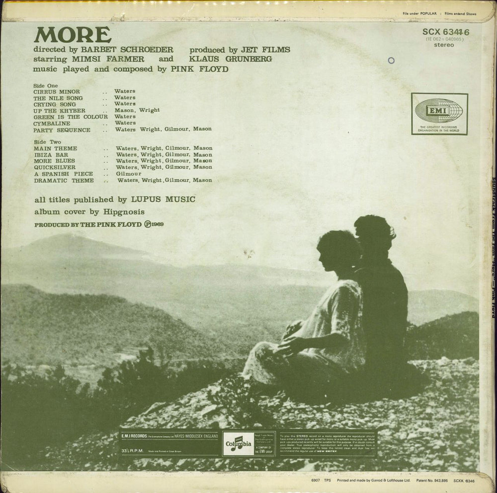 Pink Floyd More - 3rd - EX UK vinyl LP album (LP record)