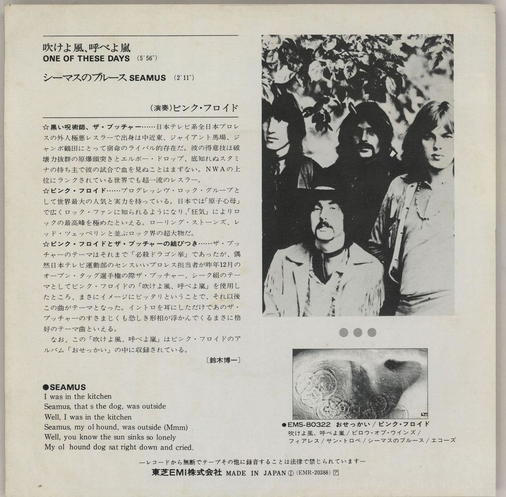 Pink Floyd One Of These Days - TV Flash Japanese 7" vinyl single (7 inch record / 45) PIN07ON429110