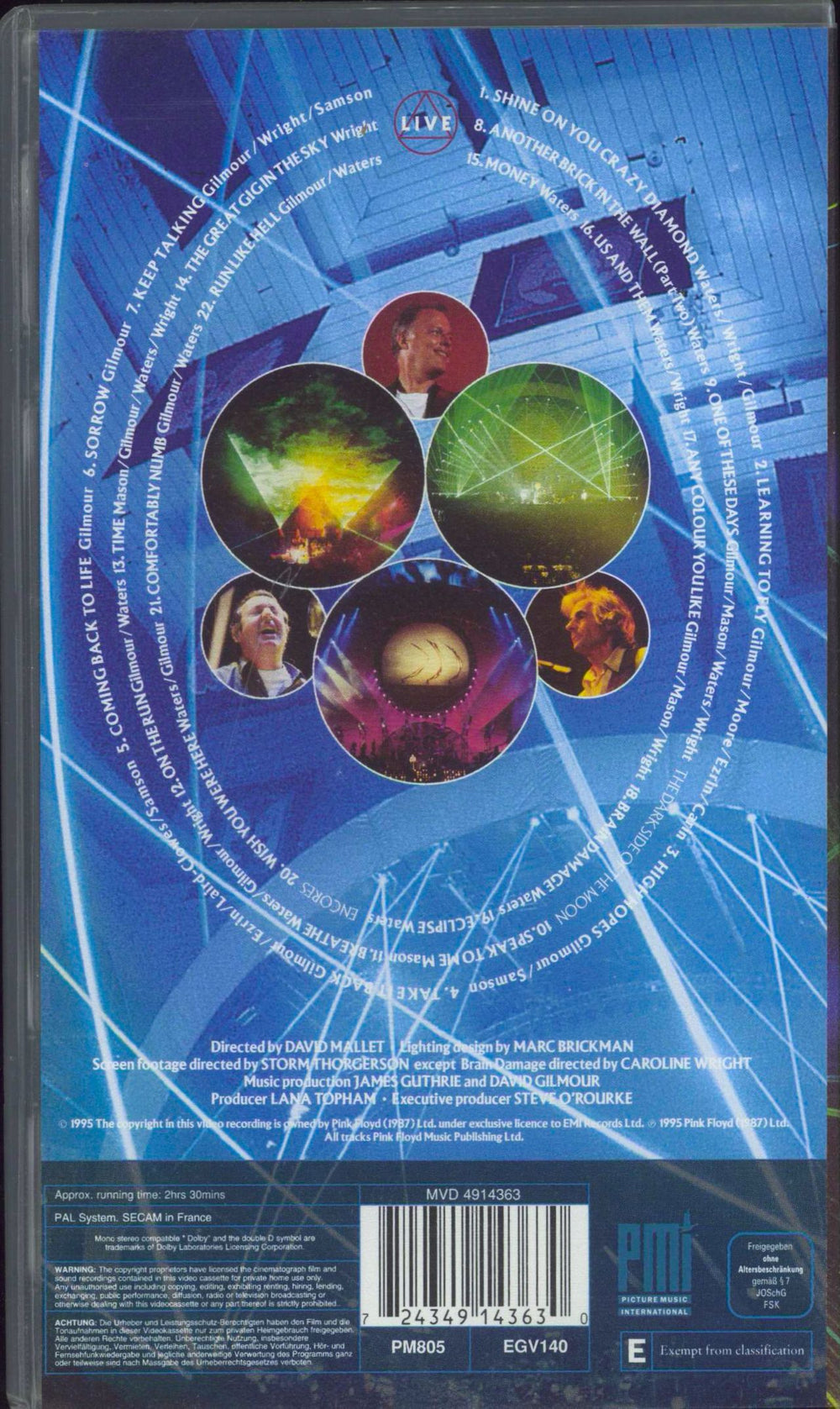 Pink Floyd Pulse UK video (VHS or PAL or NTSC) 724349143630