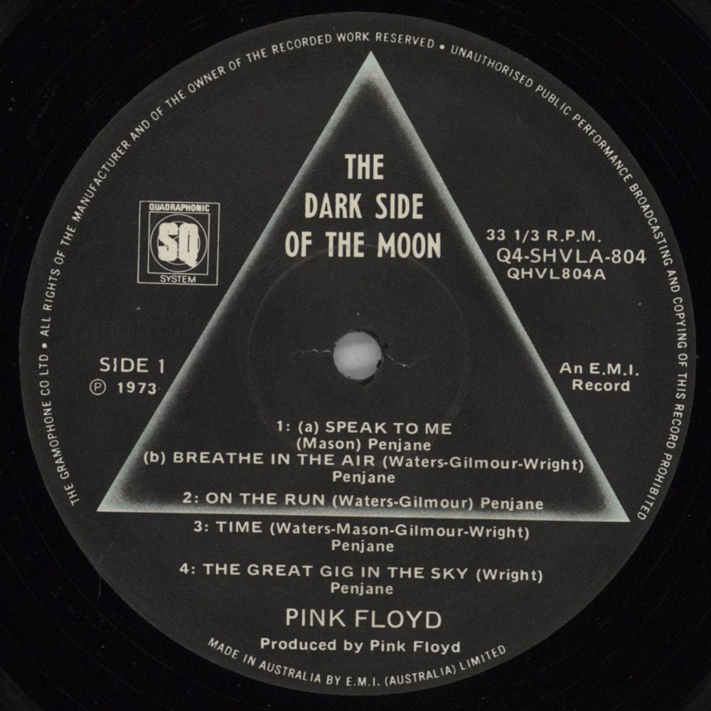 Pink Floyd The Dark Side Of The Moon - Quad - EX UK vinyl LP album (LP record) PINLPTH367958