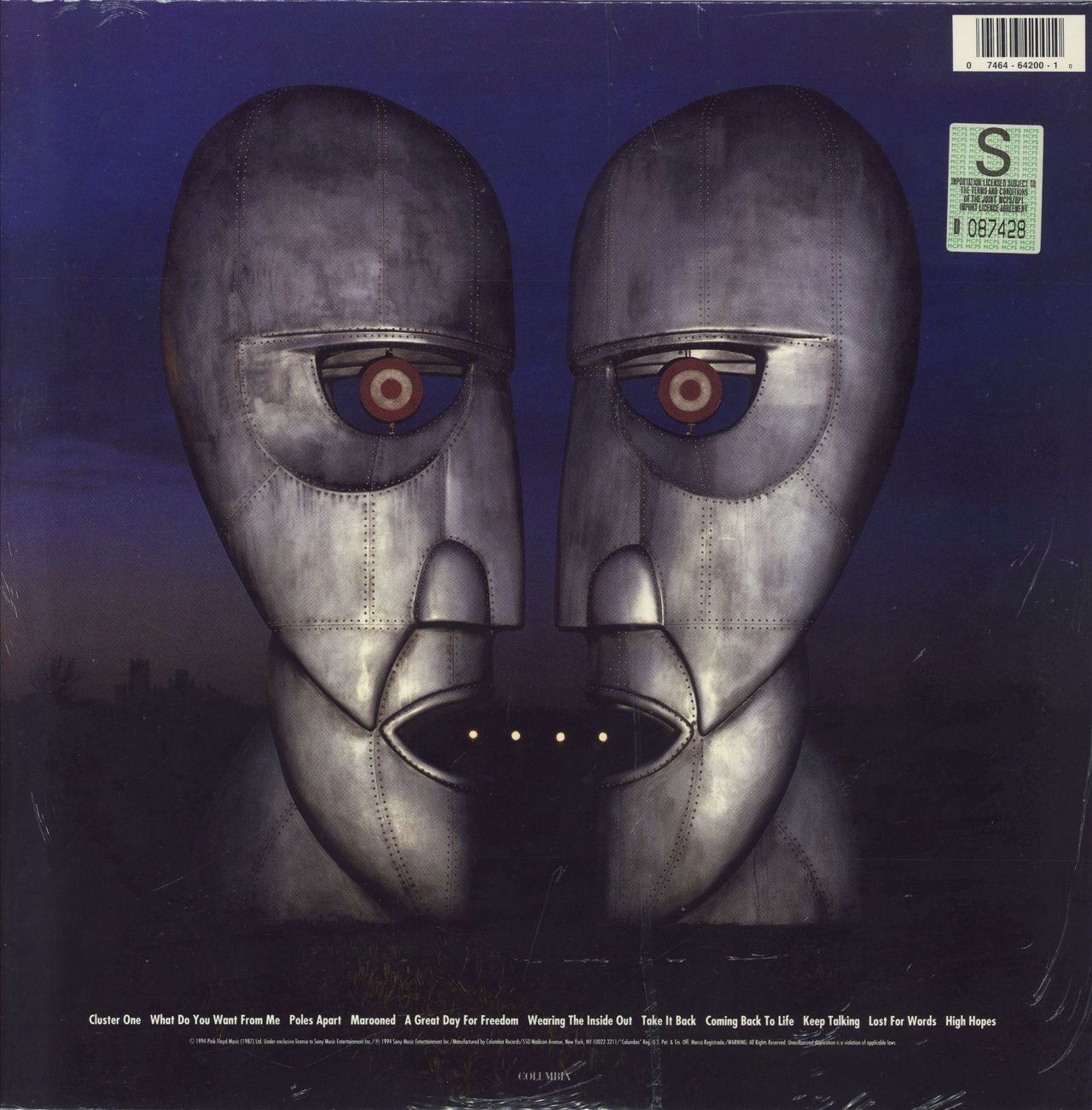 Pink Floyd The Division Bell - Aqua Blue Vinyl - Sealed US vinyl LP album (LP record) 074646420010