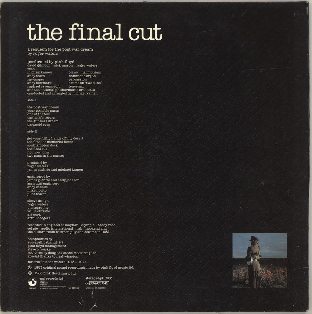 Pink Floyd The Final Cut - 2nd - Stickered UK vinyl LP album (LP record)