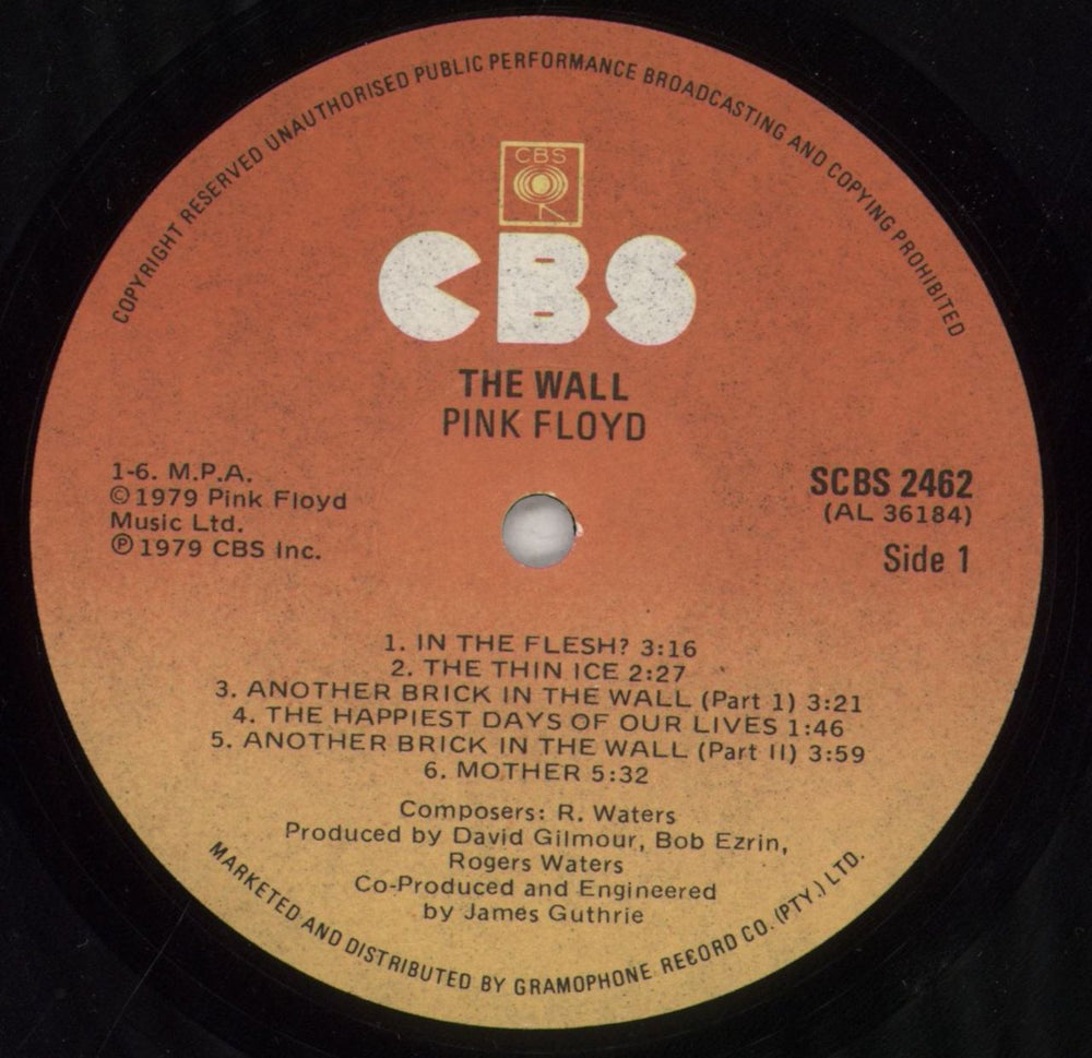 Pink Floyd The Wall - 1st South African 2-LP vinyl record set (Double LP Album) PIN2LTH622849