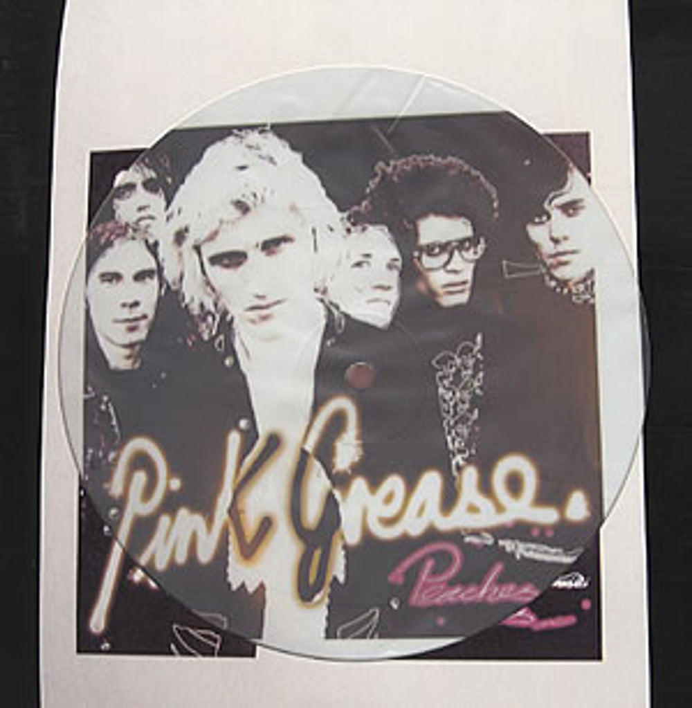 Pink Grease Peaches UK 7" vinyl picture disc (7 inch picture disc single) MUTE343