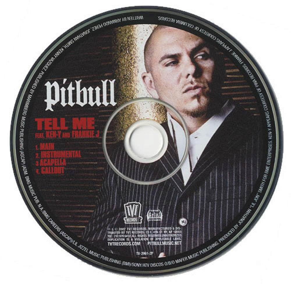 Pitbull Tell Me US Promo CD single (CD5 / 5") TV-2961-2P