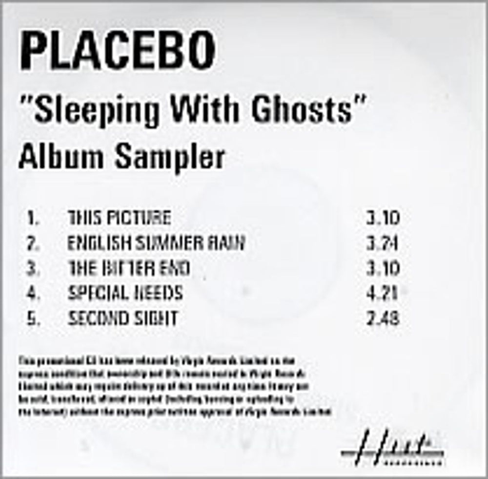 Placebo Sleeping With Ghosts - Album Sampler UK Promo CD-R acetate CD ACETATE