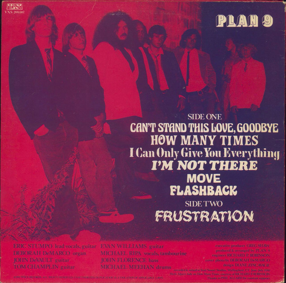 Plan 9 Frustration US vinyl LP album (LP record)