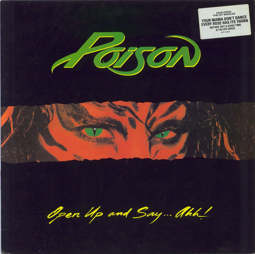 Poison Open Up And Say...Ahh! - 2nd - Stickered sleeve UK vinyl LP album (LP record) EST2059