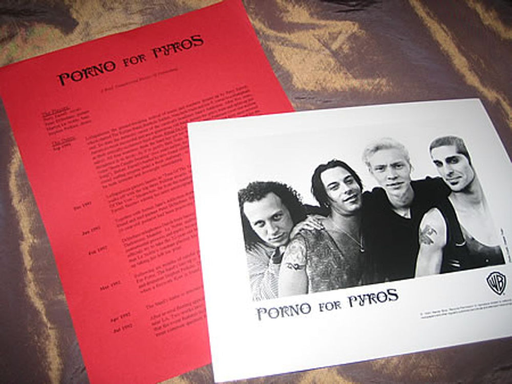 Porno For Pyros Porno for Pyros US Promo media press pack PRESS PACK