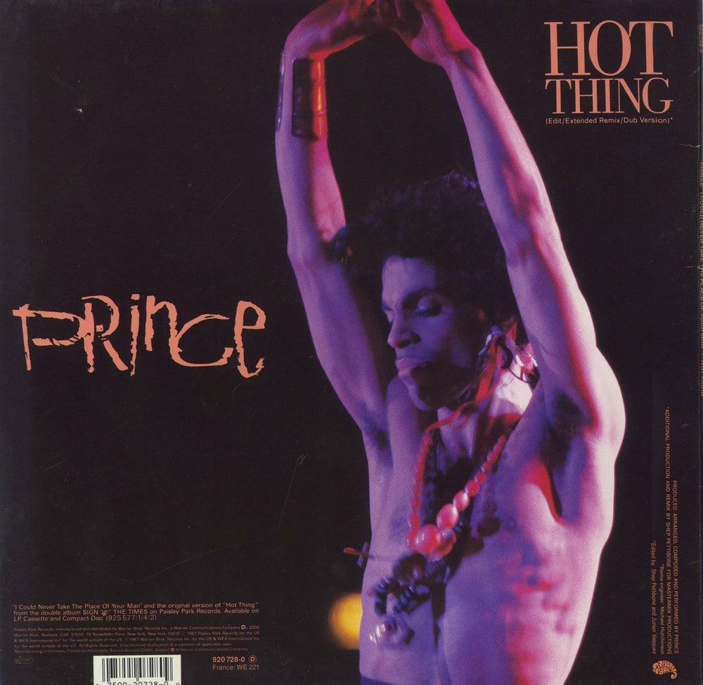 Prince I Could Never Take The Place German 12" vinyl single (12 inch record / Maxi-single) 075992072809