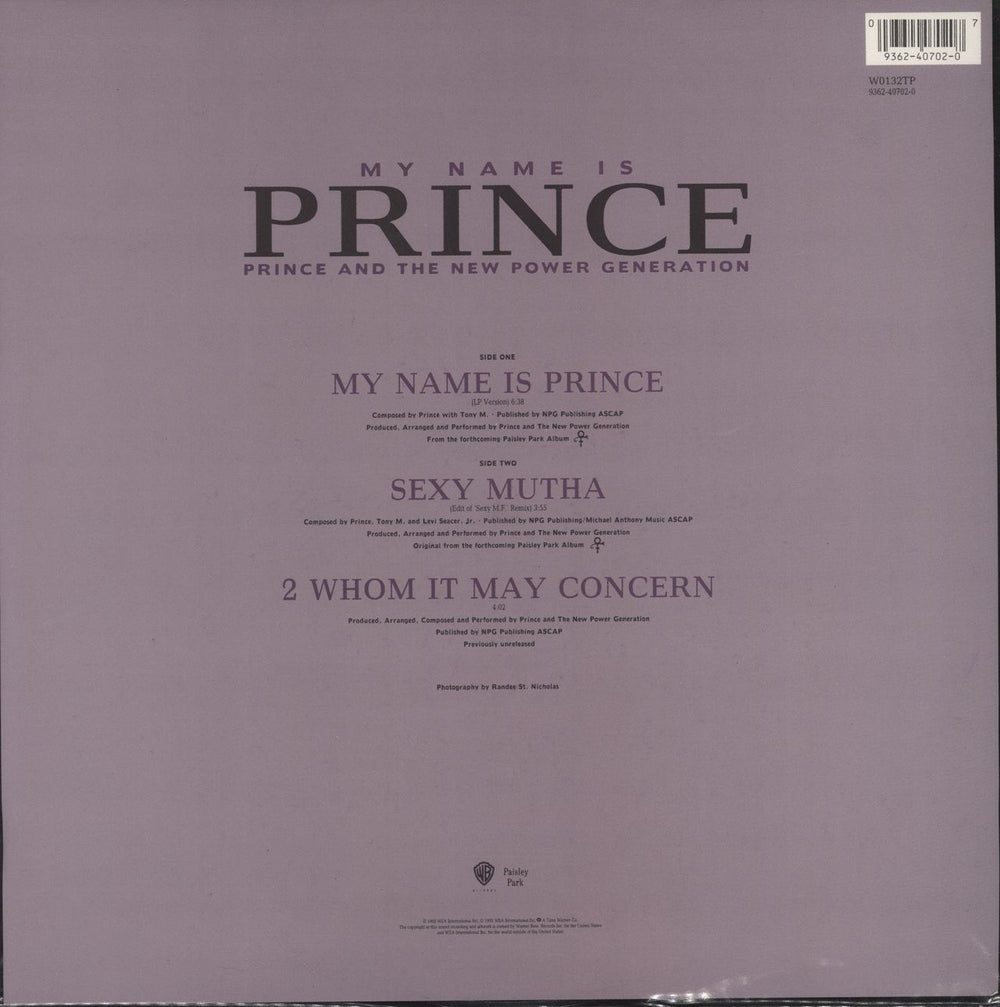 Prince My Name Is Prince UK 12" vinyl picture disc (12 inch picture record) 093624070207