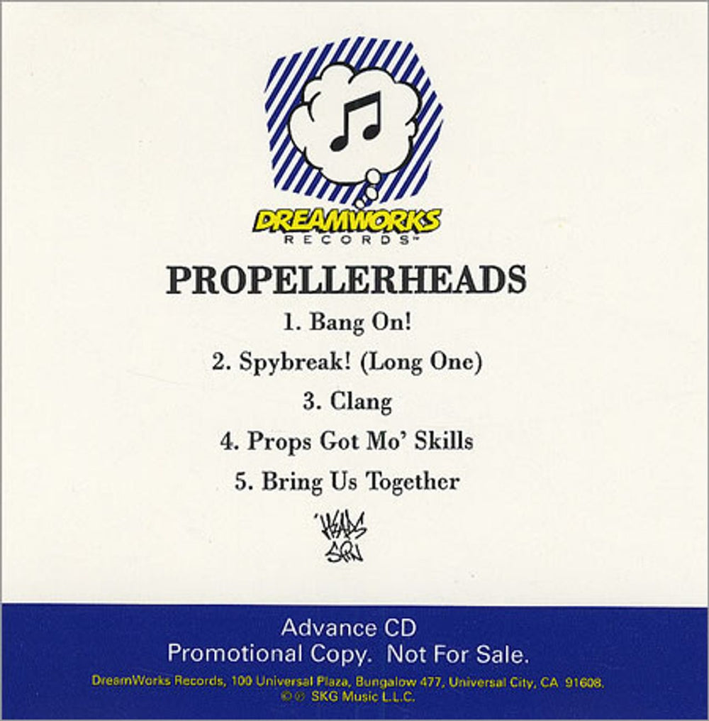 Propellerheads Bang On US Promo CD-R acetate CD ACETATE