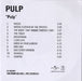 Pulp We Love Life UK Promo CD-R acetate CD-R