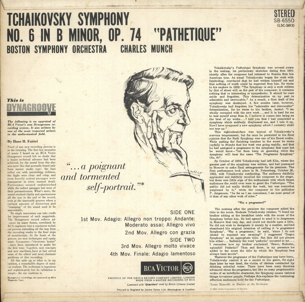 Pyotr Ilyich Tchaikovsky Tchaikovsky: Pathétique Symphony UK vinyl LP album (LP record)