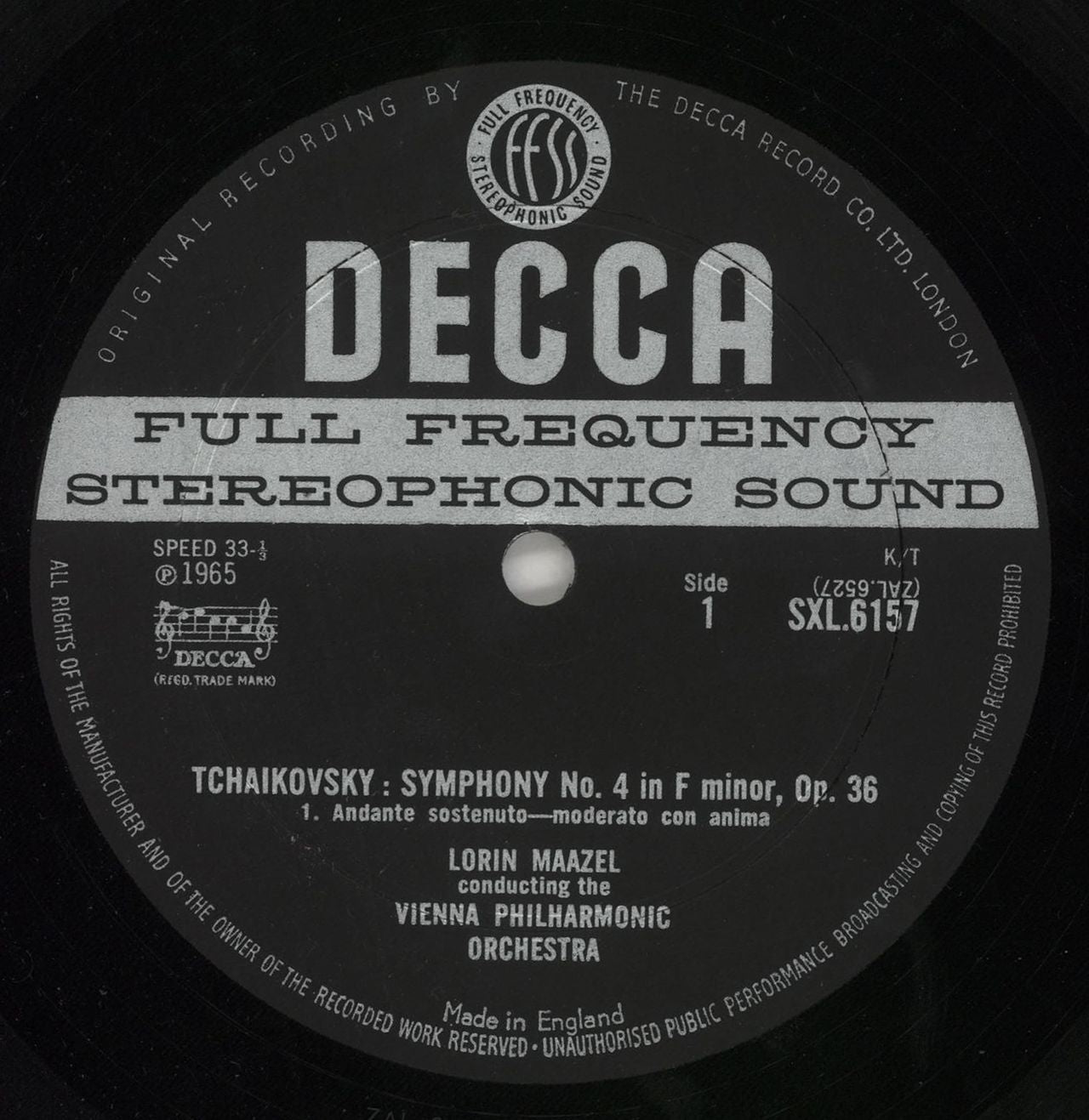 Pyotr Ilyich Tchaikovsky Tchaikovsky: Symphony No. 4 - 1st UK vinyl LP album (LP record) T3NLPTC746483