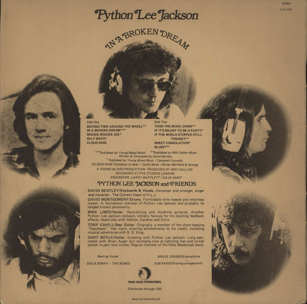 Python Lee Jackson In A Broken Dream UK vinyl LP album (LP record)