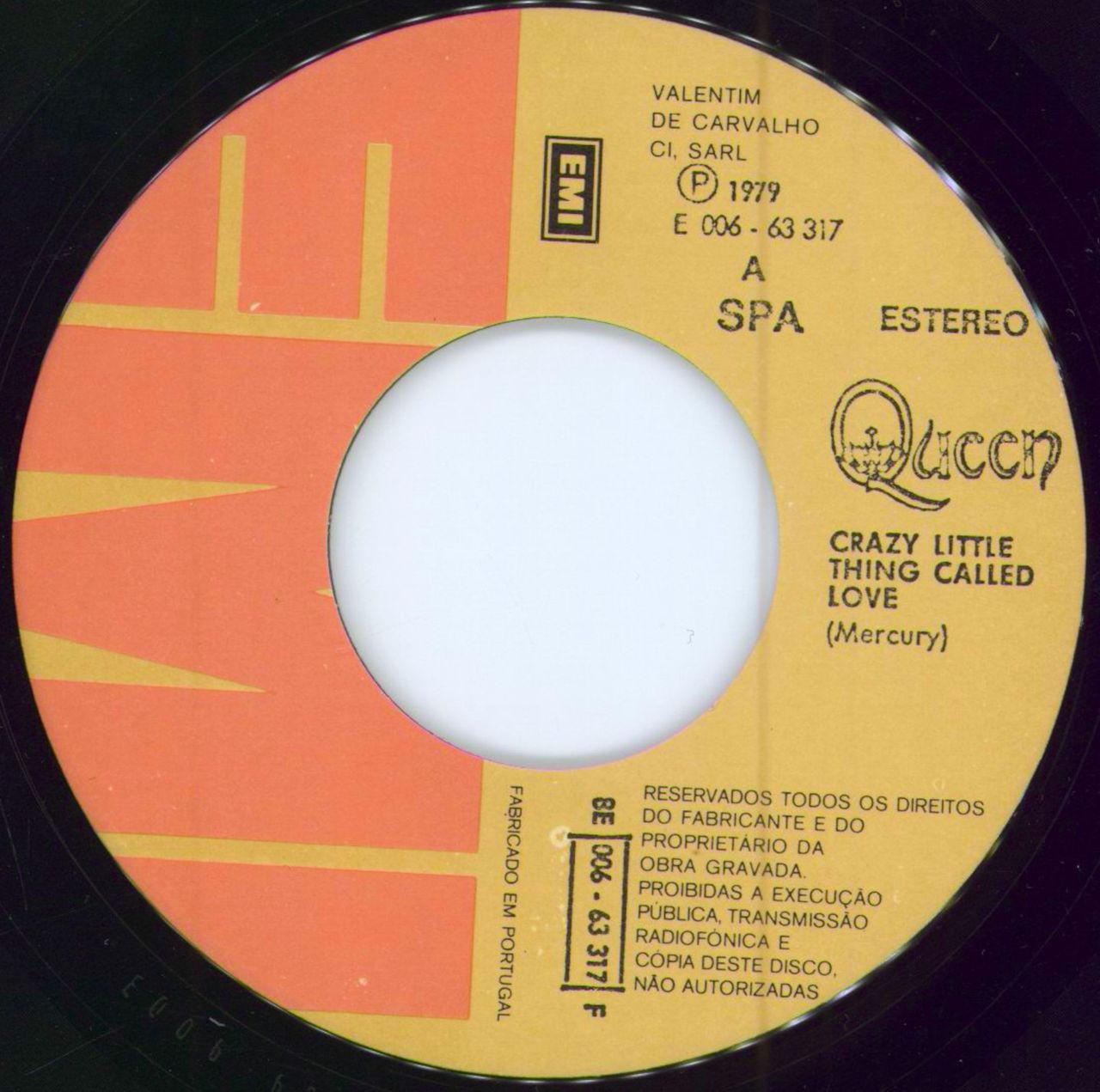 Queen Crazy Little Thing Called Love Portugese 7" vinyl single (7 inch record / 45) QUE07CR785013
