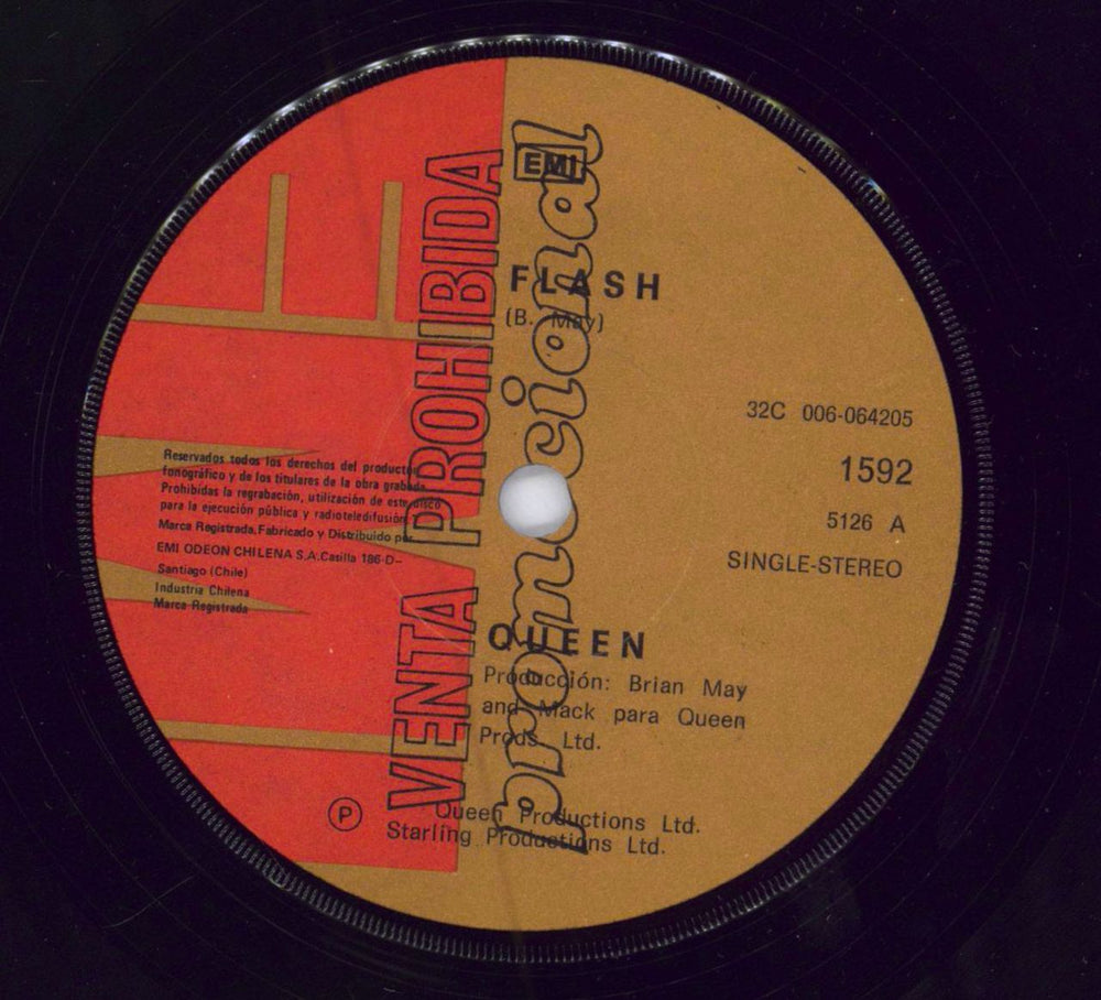 Queen Flash Chile Promo 7" vinyl single (7 inch record / 45) QUE07FL784068