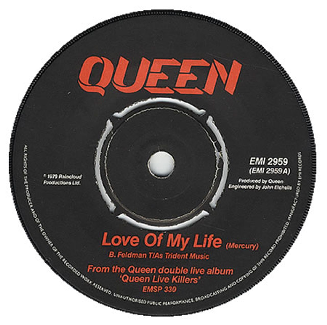 Queen Love Of My Life UK 7" vinyl single (7 inch record / 45) EMI2959