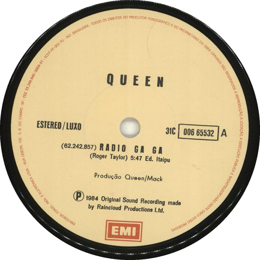 Queen Radio Ga Ga Brazilian 7" vinyl single (7 inch record / 45)